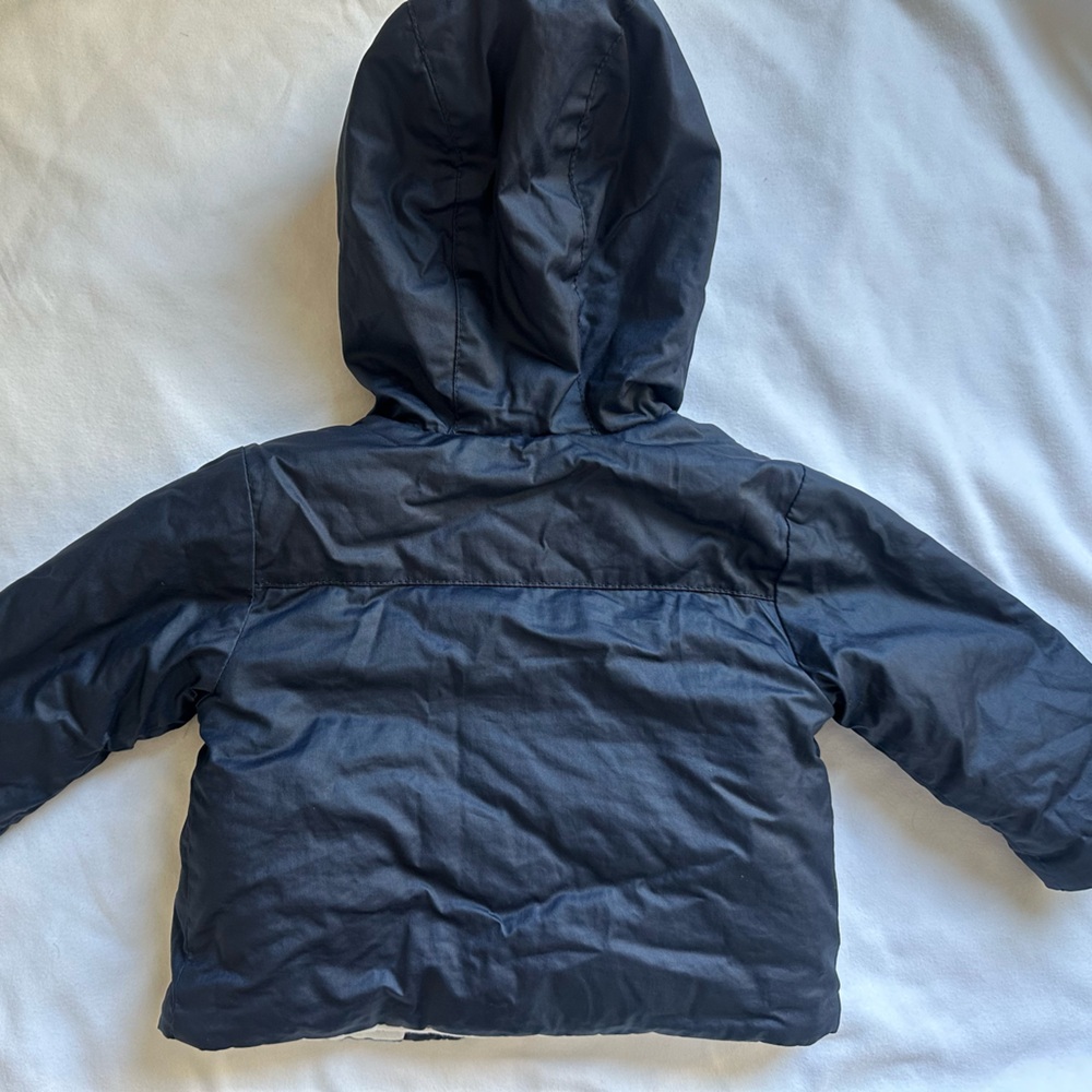 Coconut Navy Hooded Puffer Coat - Picture 4 of 4